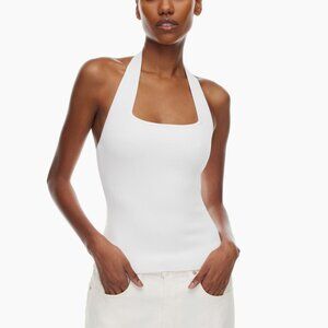 Babaton Sculpt Knit Highlight Halter Top, BLACK, Size Small